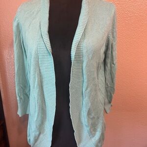 Women's Light Blue Open Front Sweater